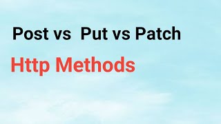 POST vs PUT vs PATCH in Hindi | Http Methods in Rest Api