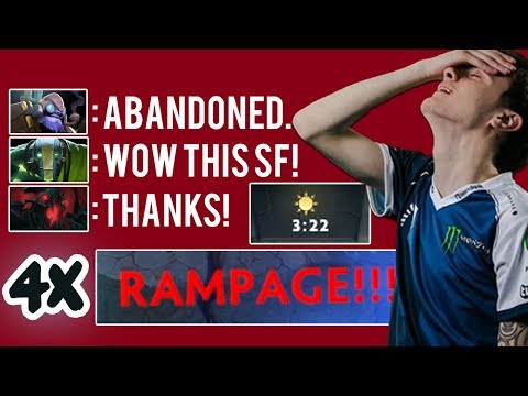 Crying 0-4 Tinker leaves after 3min vs Miracle- SF Mid, Quadruple Rampage vs Leavers MOST WTF Dota 2