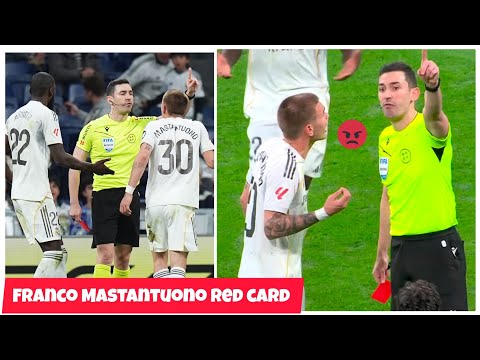 Franco Mastantuono Red Card vs Getafe for Insulting the Referee | Tarjeta Roja Franco Mastantuono 