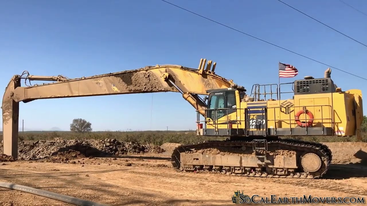 Pair of Komatsu PC1250 Excavators digging slurry wall