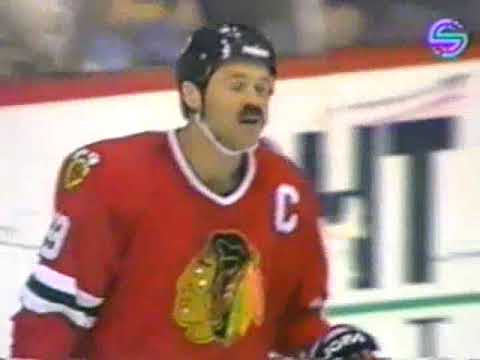 Boston Bruins vs Chicago Blackhawks March 3 1990