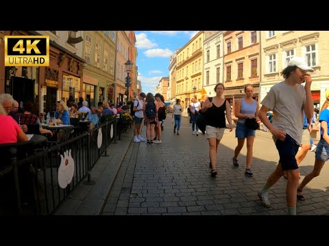 4K Walking tour in Cracow - Virtual walk and tourist attractions in Poland - Krakow walk in summer