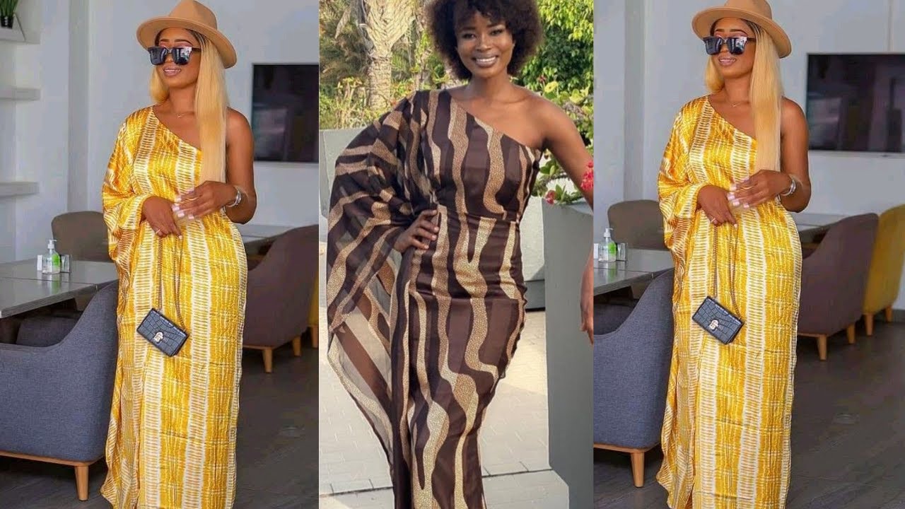 How to make one-shoulder maxi bubu dress/ one side off shoulder kaftan dress