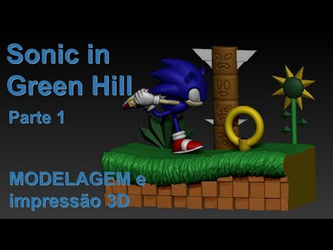 SONIC THE HEDGEHOG - Green Hill Zone - 3D Game Cube Diorama