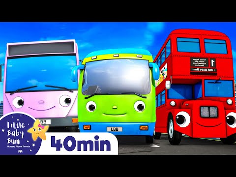 Different Types Of Buses! | 40 minutes of 🚌Wheels on the BUS Songs! 🚌 Nursery Rhymes for Kids