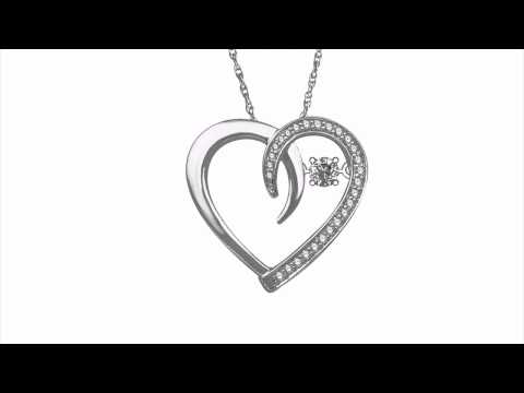 Cheers Collection Diamond Heart Pendant with Moving Center Diamond