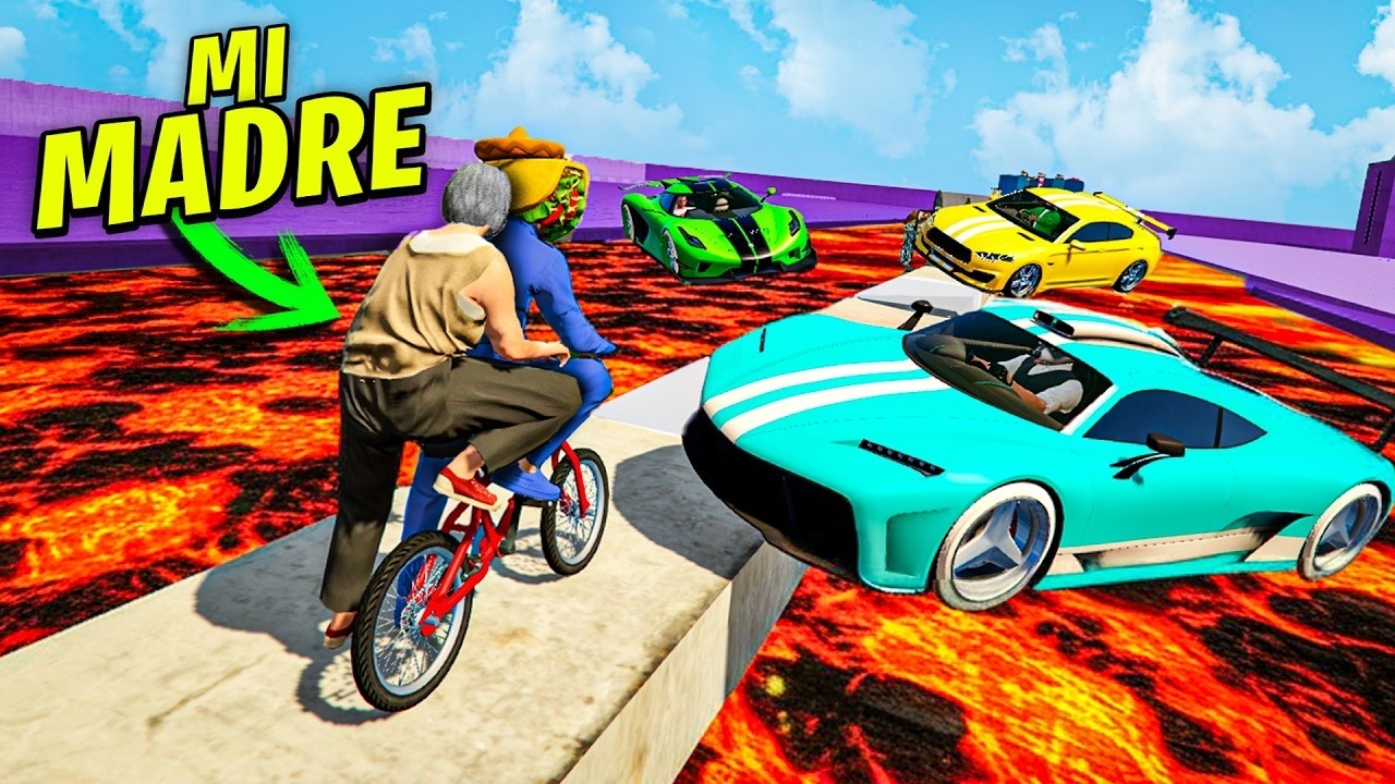 CORRE O TE ATROPELLO EN BICI CON MI MADRE! SURREALISTA!! - GTA 5 ONLINE