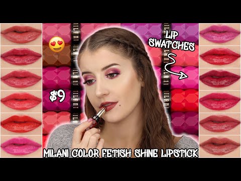 MILANI COLOR FETISH SHINE LIPSTICK 💄 ALL 12 SHADES SWATCHED 💋