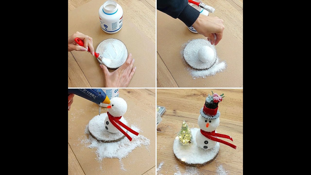 Come realizzare un ceppo natalizio con pupazzo di neve fai da te