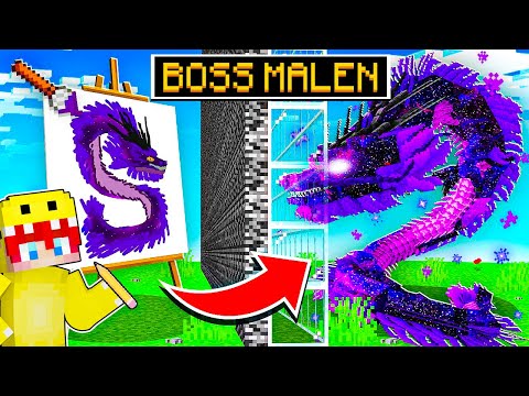Minecraft BOSS MOB BATTLE, but I DRAW EVERY BOSS MOB!
