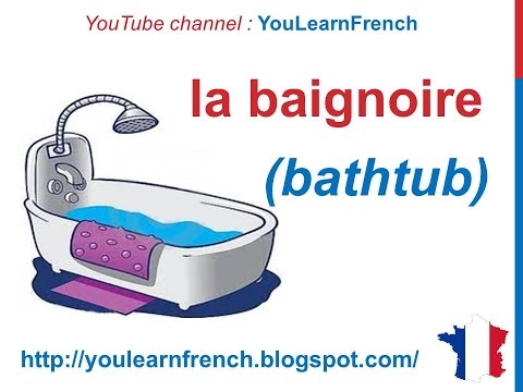 French Lesson 83 - Items things in the bathroom Vocabulary Dans la salle de bain Cosas en el baño
