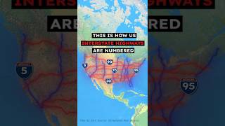 This is how the interstate highways are numbered. #history #geography #facts #map