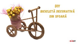 Bicicletă decorativă din sfoară 