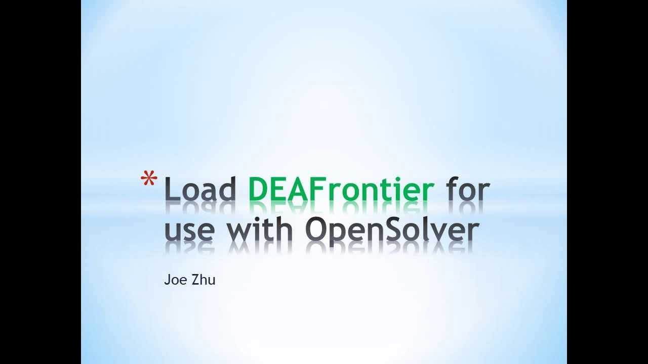 Load DEAFrontier for use with OpenSolver