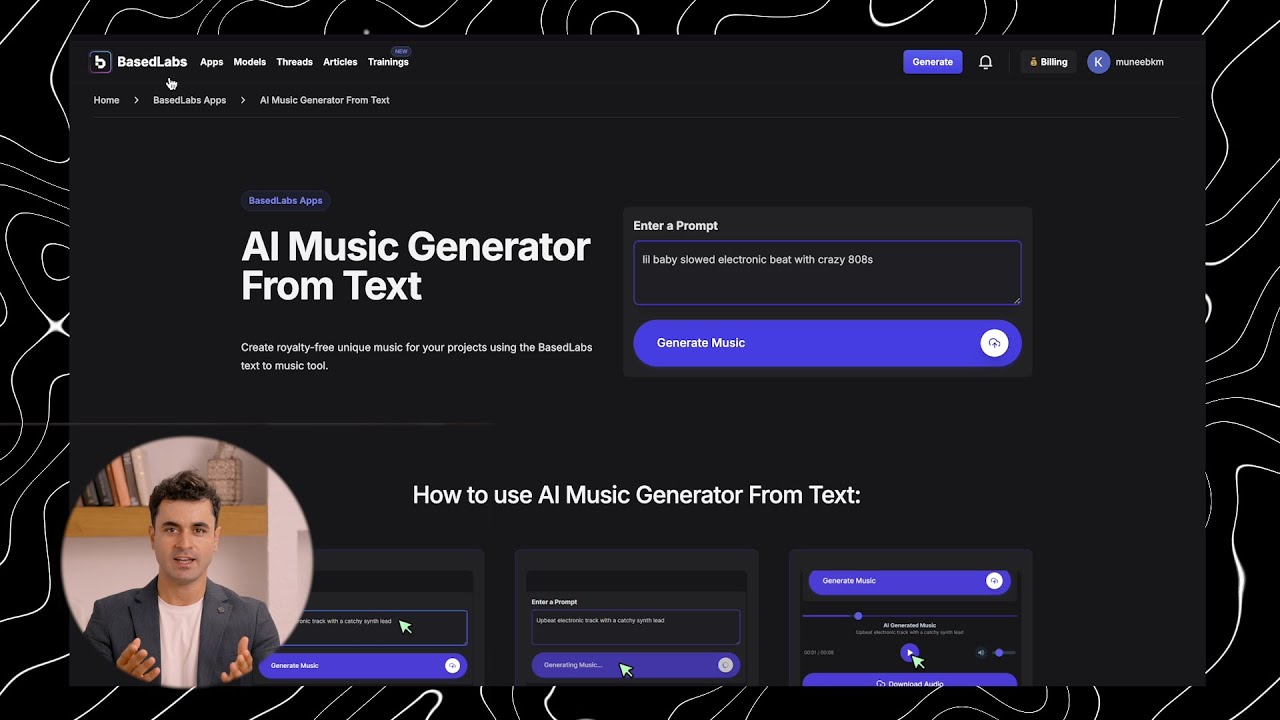 How To Use Text To Music AI Generator | Based Labs AI
