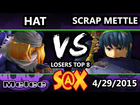S@X - Hat (Sheik) Vs. Scrap Mettle (Marth) SSBM Losers Top 8 - Smash Melee