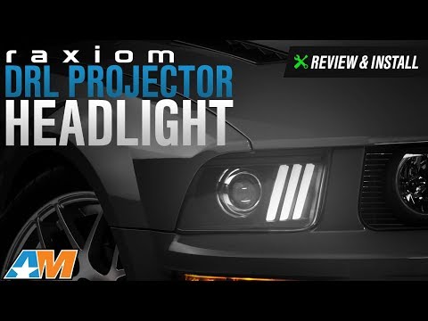 2005-2009 Mustang GT, V6 Raxiom DRL Projector Headlight - Black Review & Install