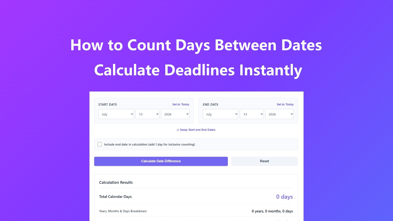 How to use Date Calculator - Video Tutorial