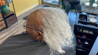 No hair on her edges and balding | Alopecia Transformation on Gray hair