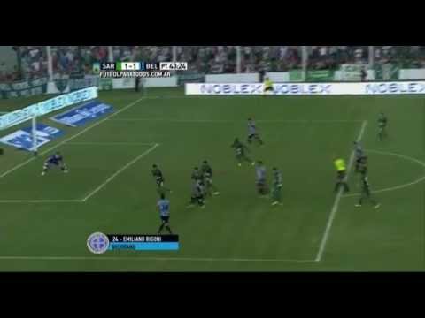 Gol de Rigoni. Sarmiento 1 - Belgrano 1. Fecha 8. Primera División 2015. FPT