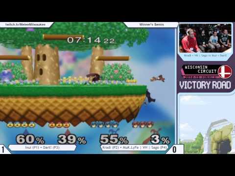 Victory Road - Inui P1 + Dart P3 vs Kradi P2 + Sago P4 - Melee 2v2 Winners Semis