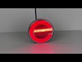 Združené LED svetlo 12V / 24V - pravé s dynamickými smerovkami ECER (ø 140x38mm) - Video Youtube