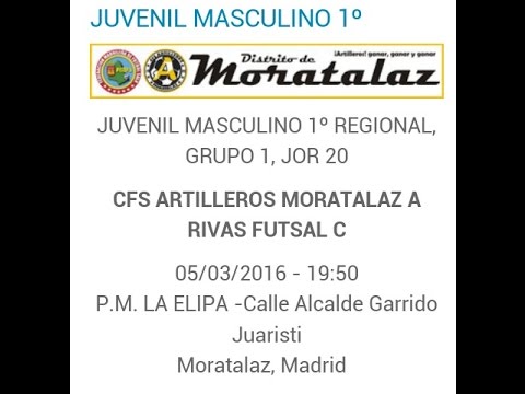 CFS Artilleros Moratalaz 9-7 Rivas C Juvenil Marzo 2016 1º Parte