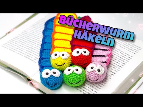 Einfaches Lesezeichen Bücherwurm - Häkeln | #Schulanfang | #DIY