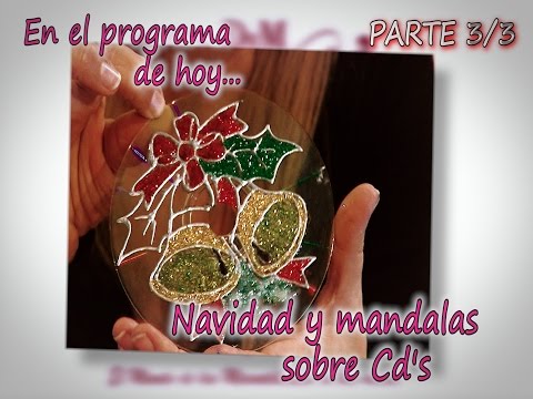 Navidad y mandalas sobre Cds. Vitral y polvo de ángel.Parte 3/3