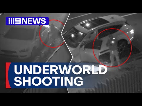 Footage shows gunman firing on family home of Sydney underworld figure | 9 News Australia