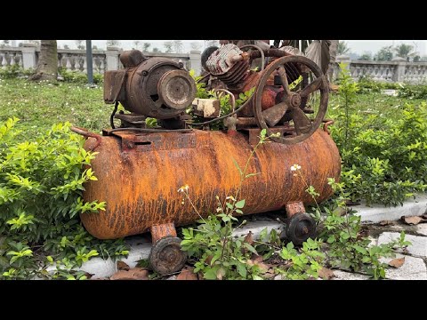 Restoring Old Air Compressors That Are Heavily Rusted // Amazing Air Compressor Rebuilding Skills