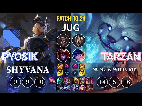 DRX Pyosik Shyvana vs Tarzan Nunu & Willump Jungle - KR Patch 10.24