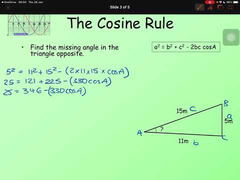 Cosine Rule Missing Angles