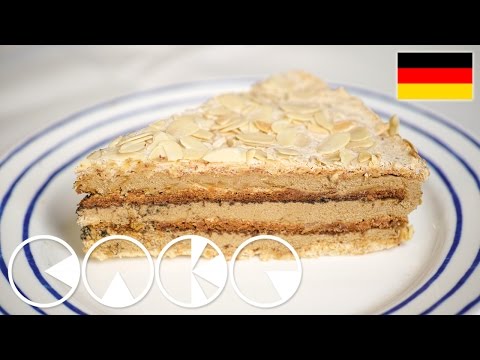 AGNES-BERNAUER-TORTE mit JAPONAISEBODEN und MOKKA-BUTTERCREME