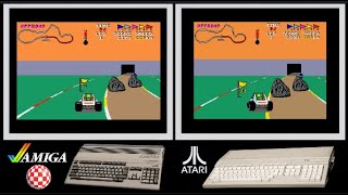 A500 vs Atari ST : BUGGY BOY (Side by side comparison)