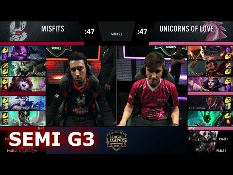 Misfits vs Unicorns of Love | Game 3 Semi Finals S7 EU LCS Spring 2017 PlayOffs | MSF vs UOL G3 SF