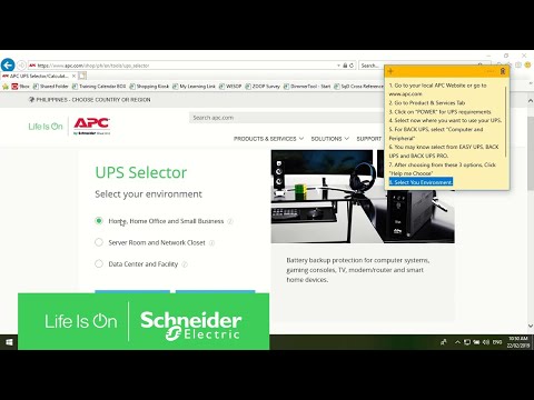 Video FAQ - ¿Cómo seleccionar el modelo de UPS desde del sitio web de APC?