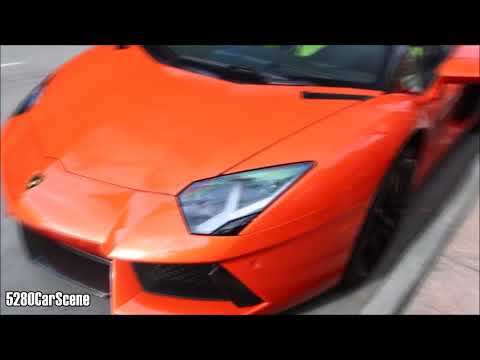 Orange & Lime Green Lamborghini Aventador Roadster LP700-4 In Denver, Colorado!