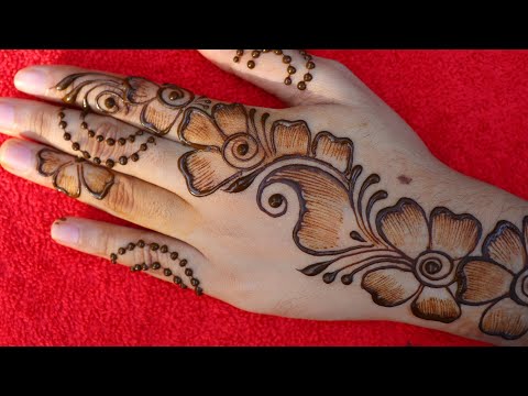 wow 😱 its very attractive easy mehndi designs - Arabic shaded flowers mehndi designs for back hand