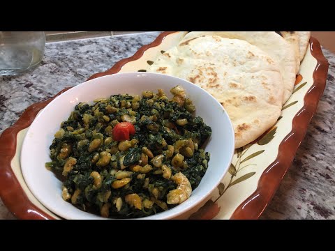 How to make Spinach/Bhagi and Guyana sweet water shrimp
