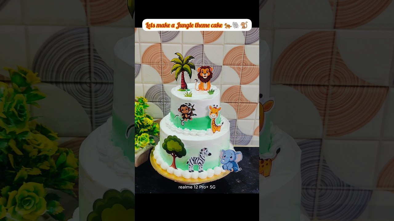 Jungle theme cake 🐘🐒🐅#ytshorts #trendingshorts #viralvideo