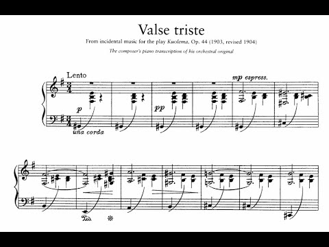 Sibelius - Valse Triste Op 44 - Piano + Sheet Music
