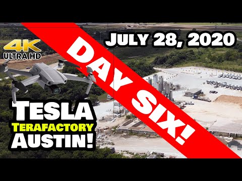 Tesla Gigafactory Austin in 4K on 7/28/20 - Tesla Terafactory Austin Texas Drone Footage
