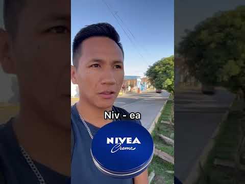 Marca alemana dicha en inglés “Nivea” (en aleman e inglés la pronunciación es casi la misma)