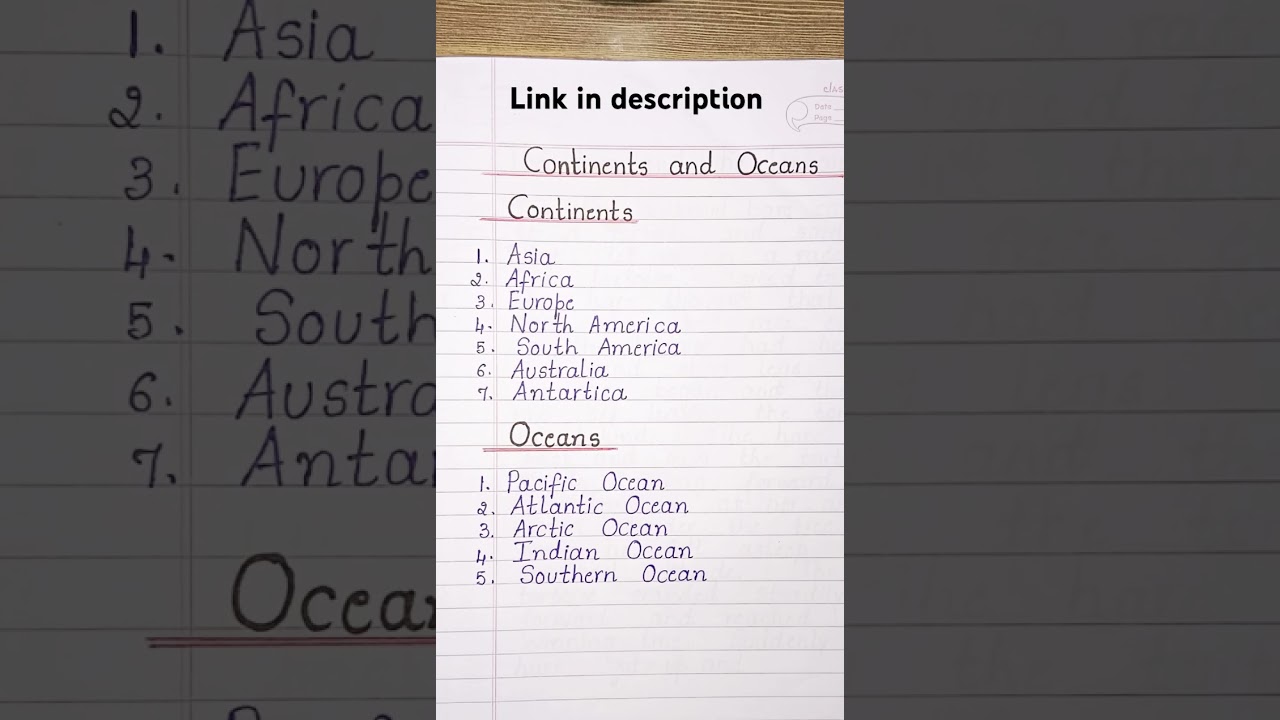 Continents and Oceans