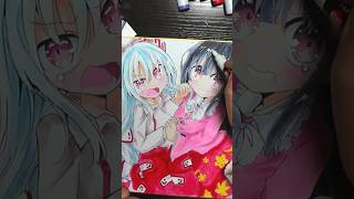 【メイキング】藤原妹紅と蓬莱山輝夜　　 #anime #drawing #art #イラスト