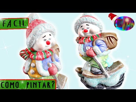 muñeco de nieve navideño en ceramica - Snowman / Christmas