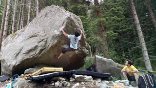 Video thumbnail de Problem A (Boulder 37, Dos dei Aser), 6c/7a. Val Daone