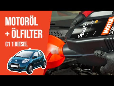 Wie Citroën C1 1 1.4 HDI Motoröl und Ölfilter wechseln 🛢