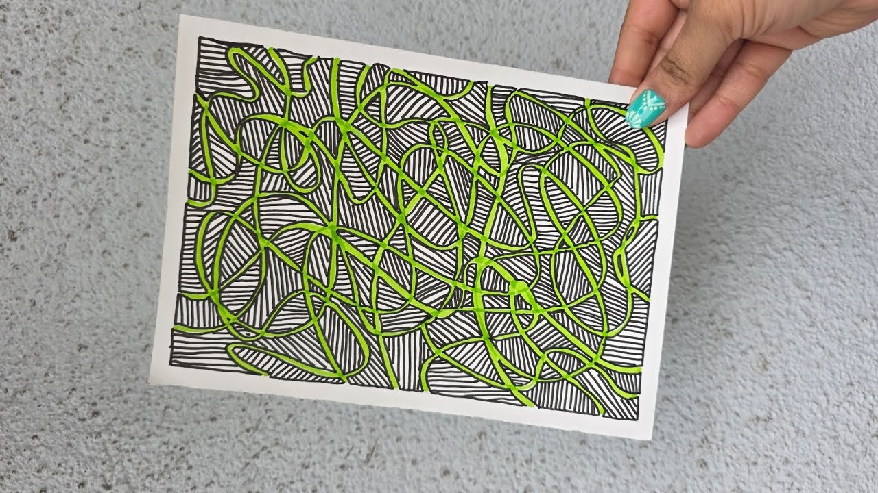 How to Draw Easy Zentangle Patterns 💚 | Step-by-Step Tutorial for Beginners